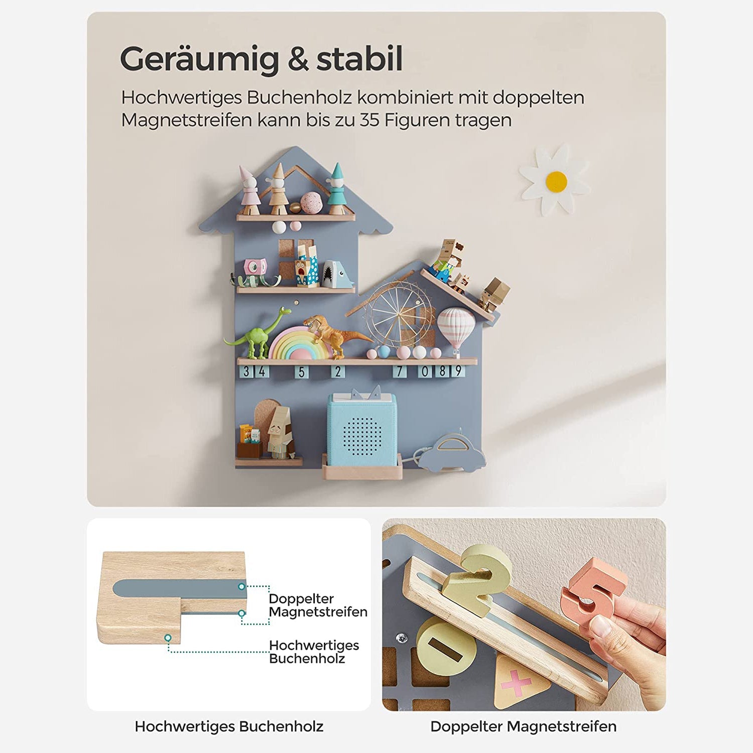 Kinderplank – Perfect voor kinderkamer – Grijs