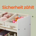 Boekenkast met 9 stoffen opbergdozen – Organizerplank met vakken