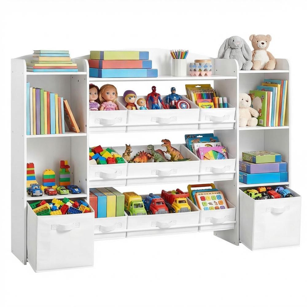 Kinderplank - 4 Open Vakken - Speelgoedrek - Montessori - Wit