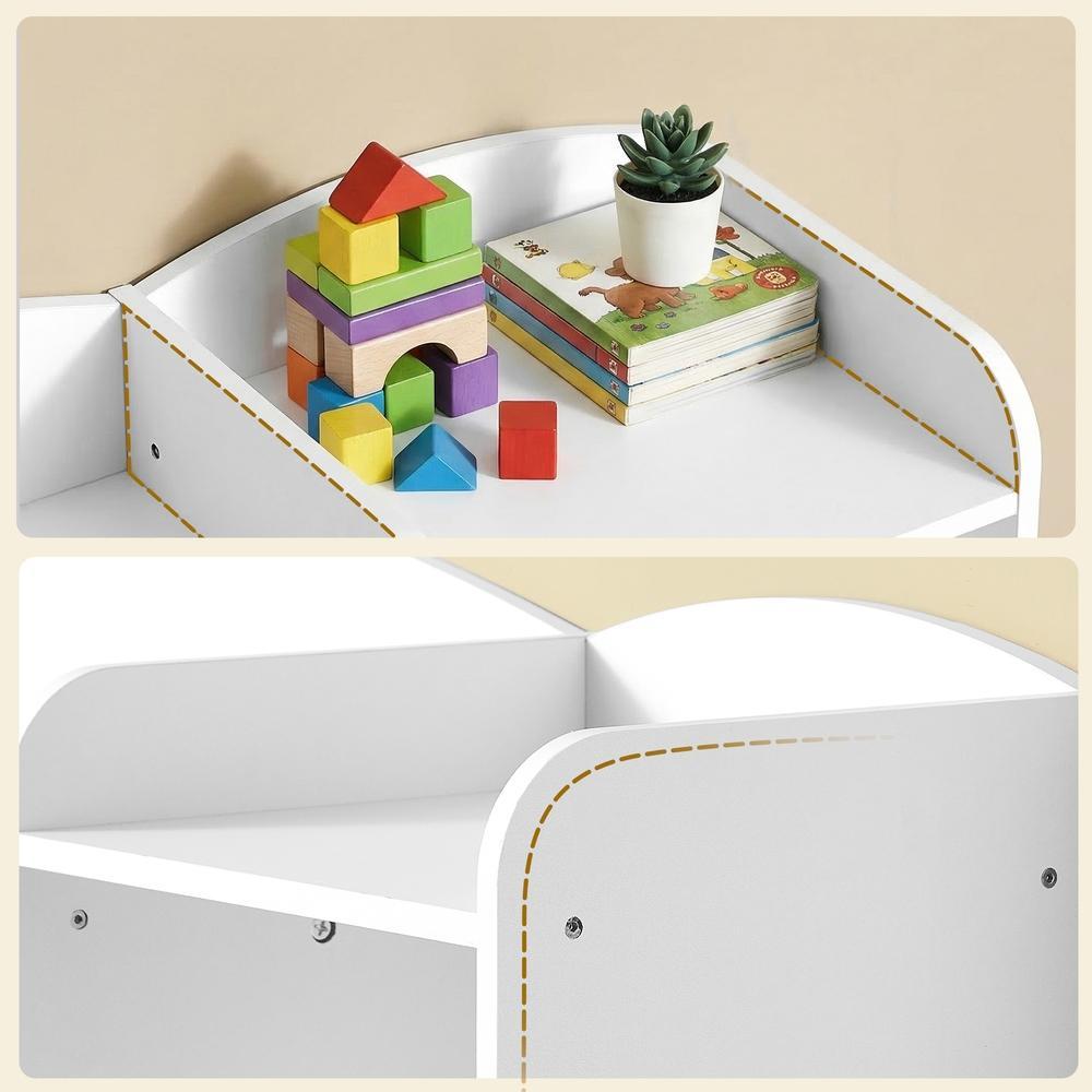 Kinderplank - 4 Open Vakken - Speelgoedrek - Montessori - Wit