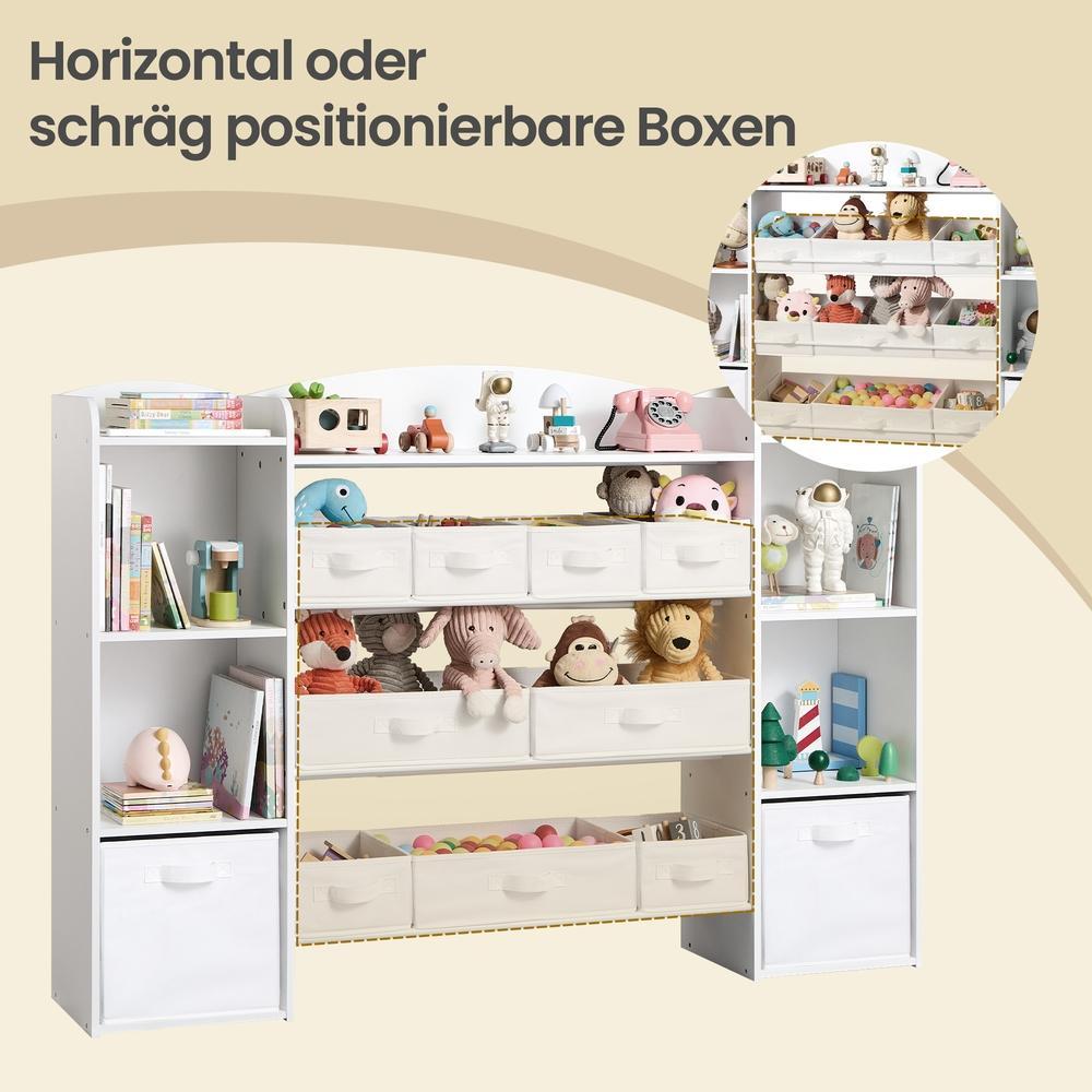 Kinderplank - 4 Open Vakken - Speelgoedrek - Montessori - Wit