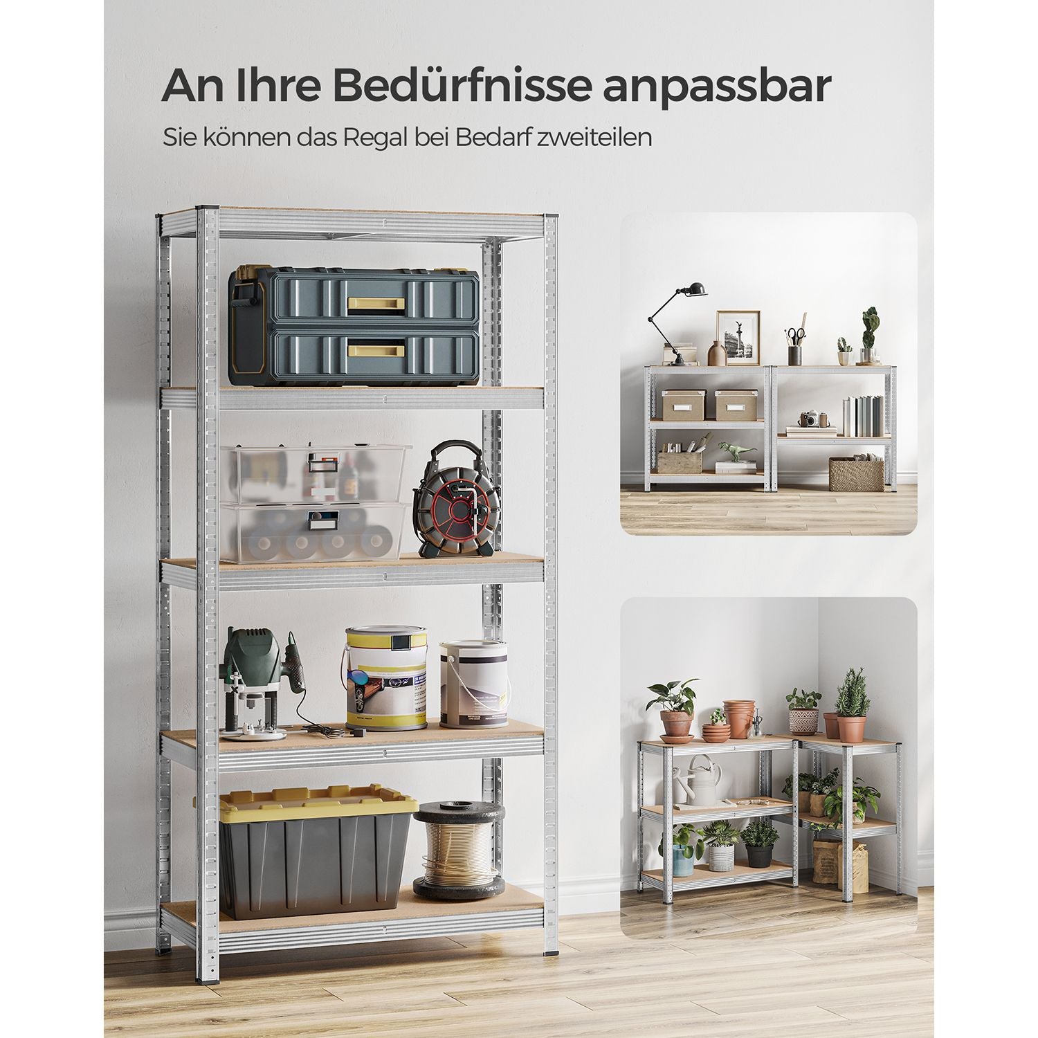 Set van 2 opbergplanken – zilver