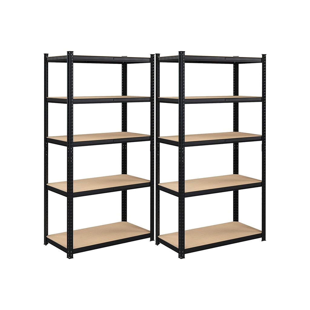 Opslagkast - Set van 2 - Metalen frame - 200 x 100 x 50 cm - Belastbaar tot 875 kg - Zwart