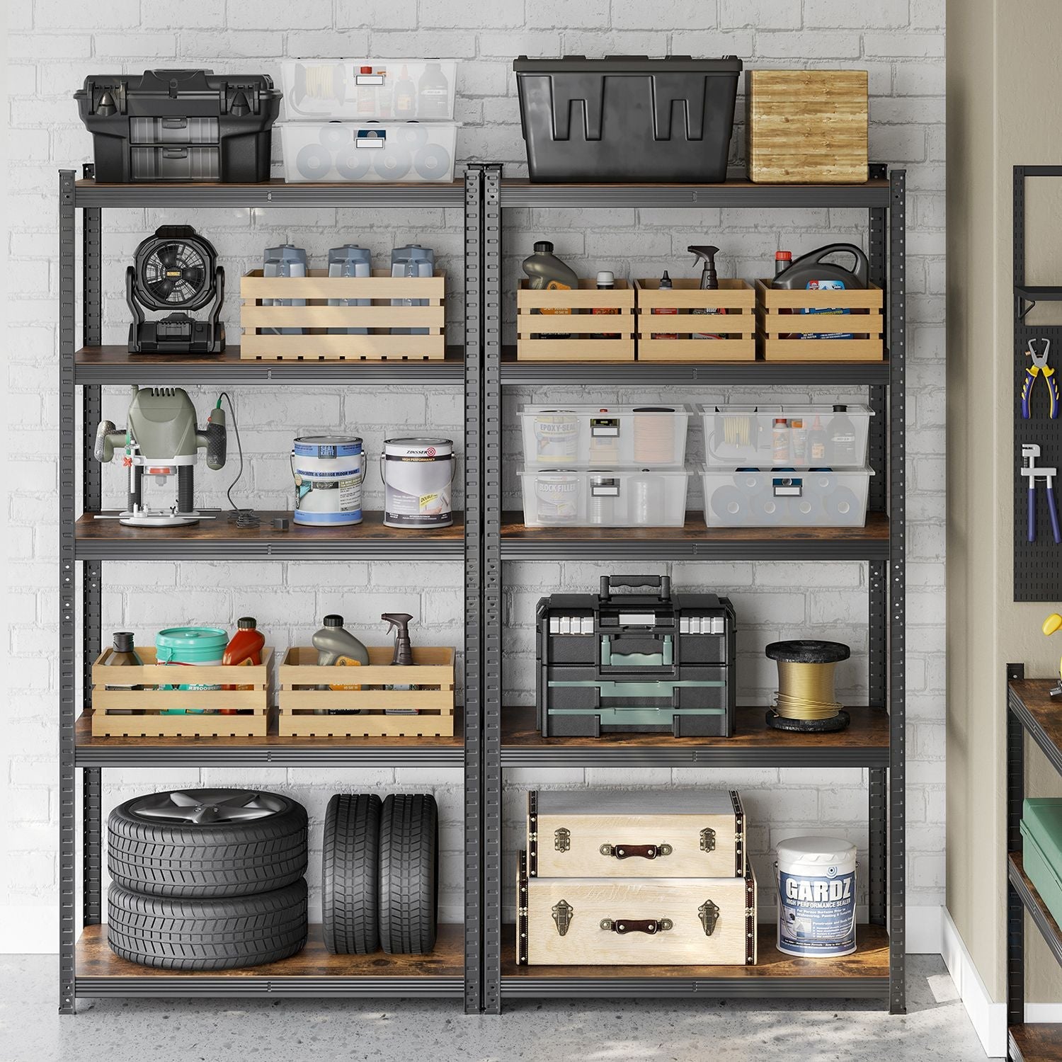 Stellingkast – 200 x 120 x 60 cm –  5 planken met tot 175 kg draagvermogen – Staal