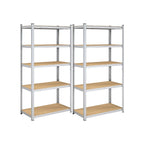 Opslagkast set van 2 – Versterkt stalen frame – Zilver