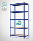 Opbergrek - 200 x 100 x 50 cm - 5 Verstelbare Planken - Staal - Blauw