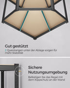 Hoekplank – draagvermogen 875 kg – gepoedercoat staal – inktzwart & natuurlijk beige