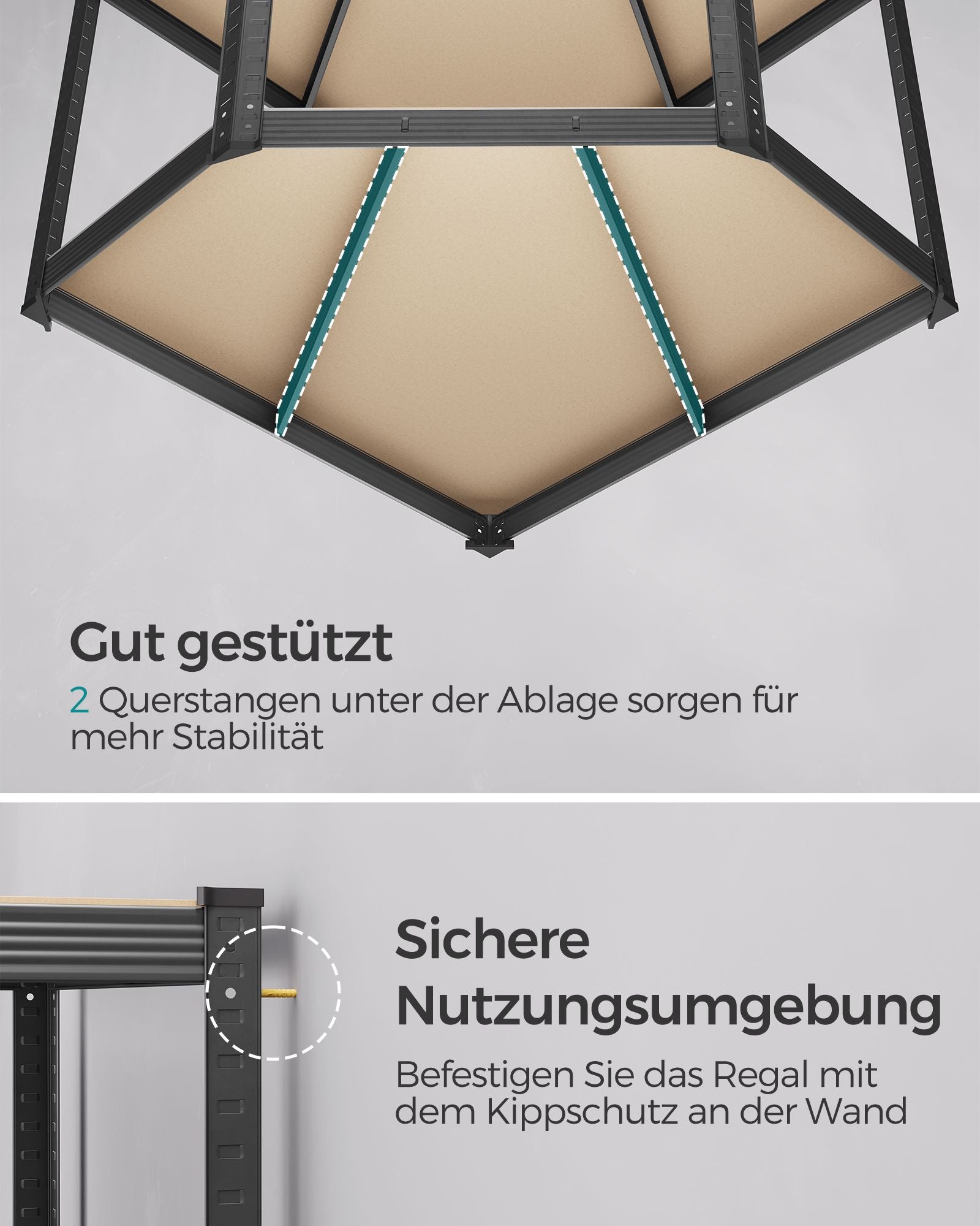 Stellingkast – 90 x 90 x 180 cm – 175 kg per plank – Poedercoat Dtaal