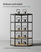 Hoekplank – draagvermogen 875 kg – gepoedercoat staal – inktzwart & natuurlijk beige