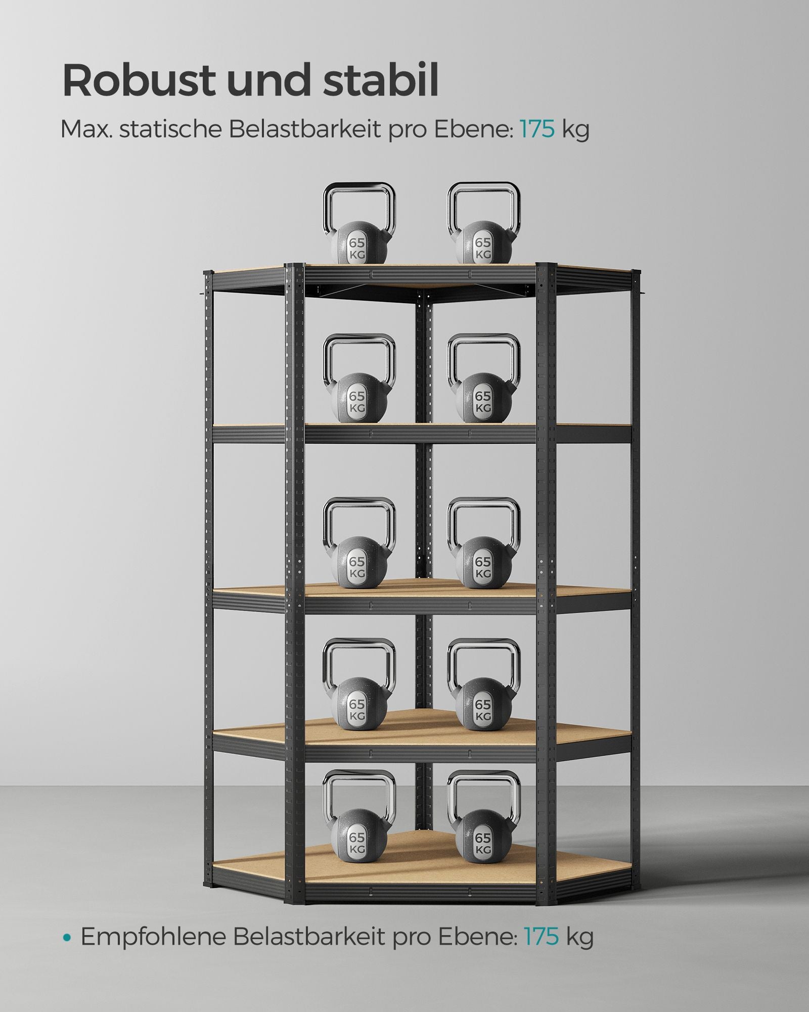 Stellingkast – 90 x 90 x 180 cm – 175 kg per plank – Poedercoat Dtaal