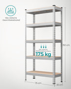 Zware plank – 5 planken – Staal – Zilver