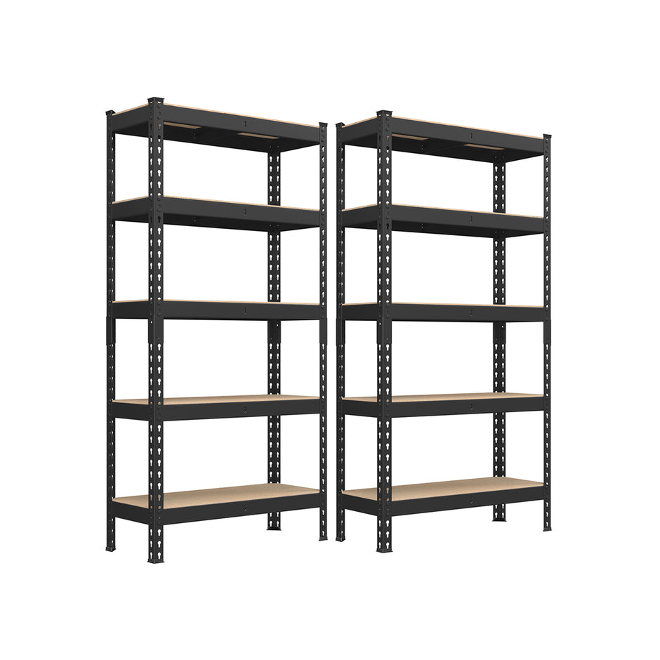 Stellingkast – 30 x 75 x 150 cm – 5 planken met tot 175 kg draagvermogen– Staal en MDF