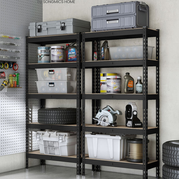 Stellingkast – 30 x 75 x 150 cm – 5 planken met tot 175 kg draagvermogen– Staal en MDF