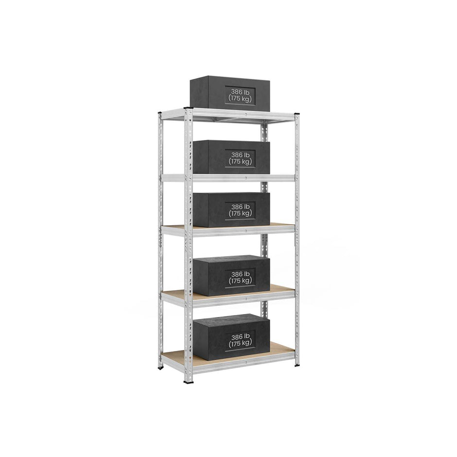 Stellingkast – 200 x 100 x 50 cm – staal en MDF – 175 kg per plank