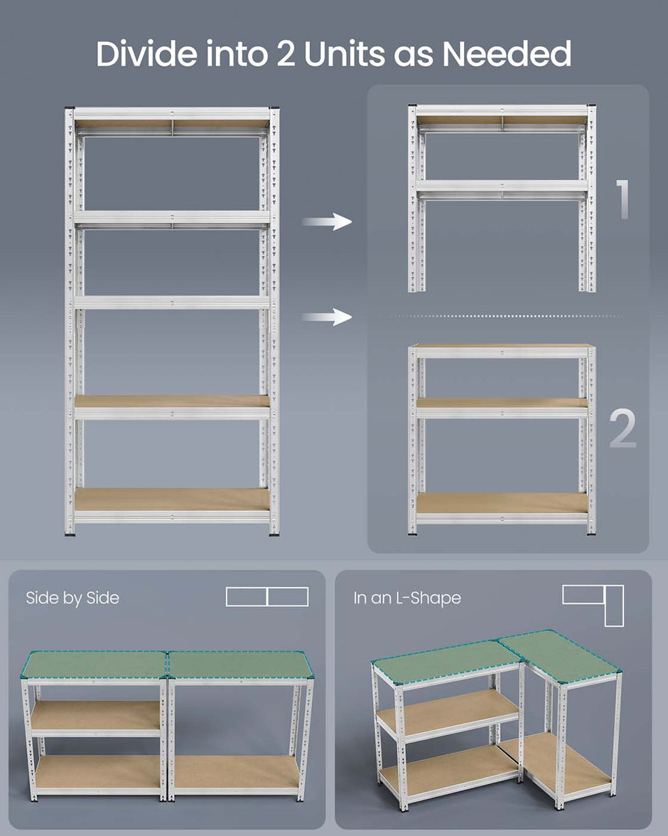 Stellingkast – 200 x 100 x 50 cm – staal en MDF – 175 kg per plank