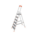 Ladder - Aluminium trapladder - 6 treden - Grijs / Oranje