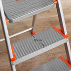 Ladder - Aluminium trapladder - 6 treden - Grijs / Oranje