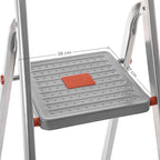 Ladder - Aluminium trapladder - 6 treden - Grijs / Oranje