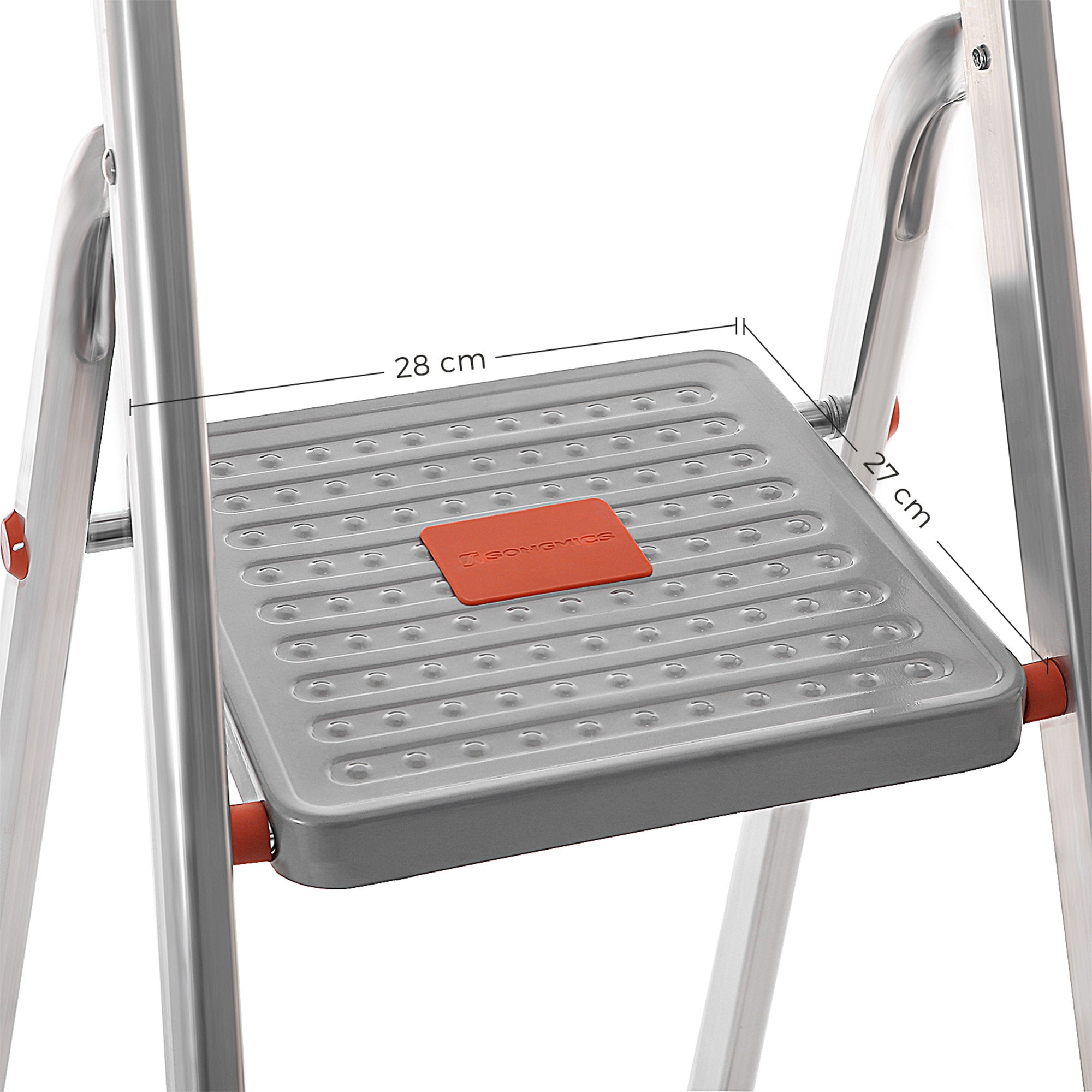 Vouwladder – Stevig aluminium – 6 treden – Grijs / Oranje