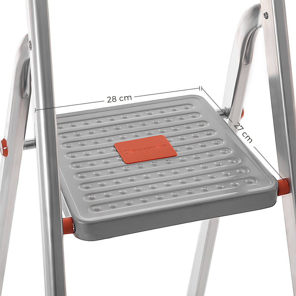 Vouwladder – Stevig aluminium – 6 treden – Grijs / Oranje