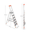 Vouwladder – Stevig aluminium – 6 treden – Grijs / Oranje