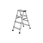 Ladder – met 4 antisliptreden – zilvergrijs-inktzwart