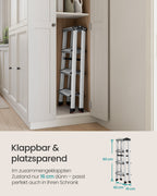 Ladder – met 4 antisliptreden – zilvergrijs-inktzwart