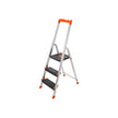 Ladder 3 treden – Antislip en opvouwbaar – Zilver, zwart, oranje