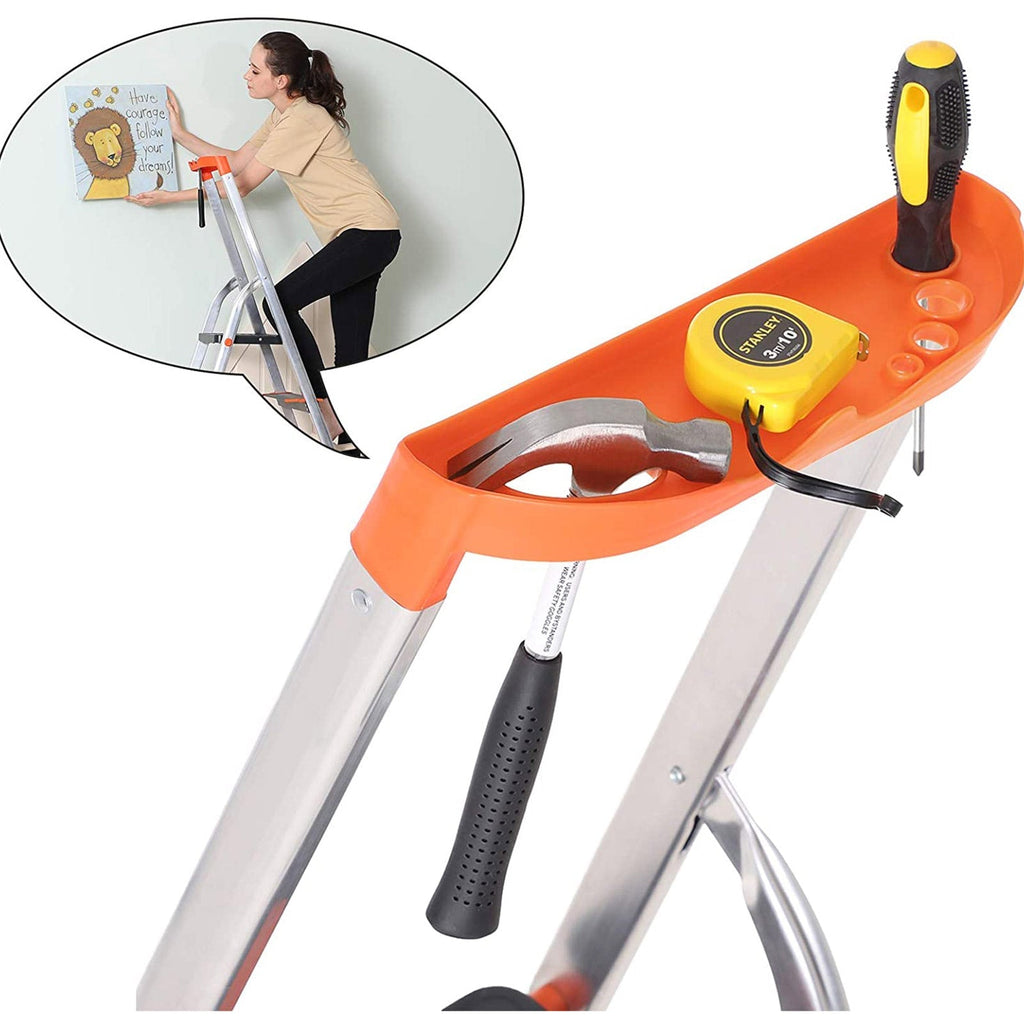 Ladder - 3 treden - Aluminium - Antislip voeten - Draagvermogen 150 kg