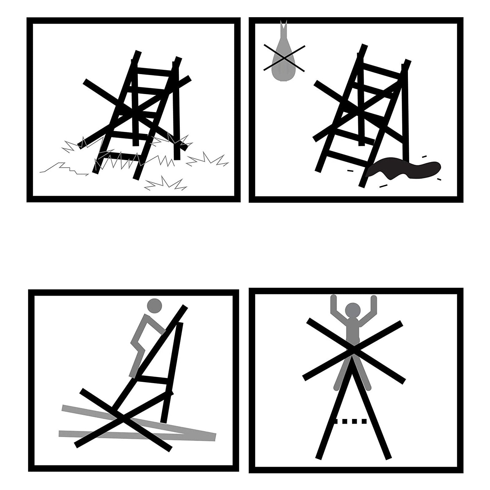 Ladder 3 treden – Antislip en opvouwbaar – Zilver, zwart, oranje