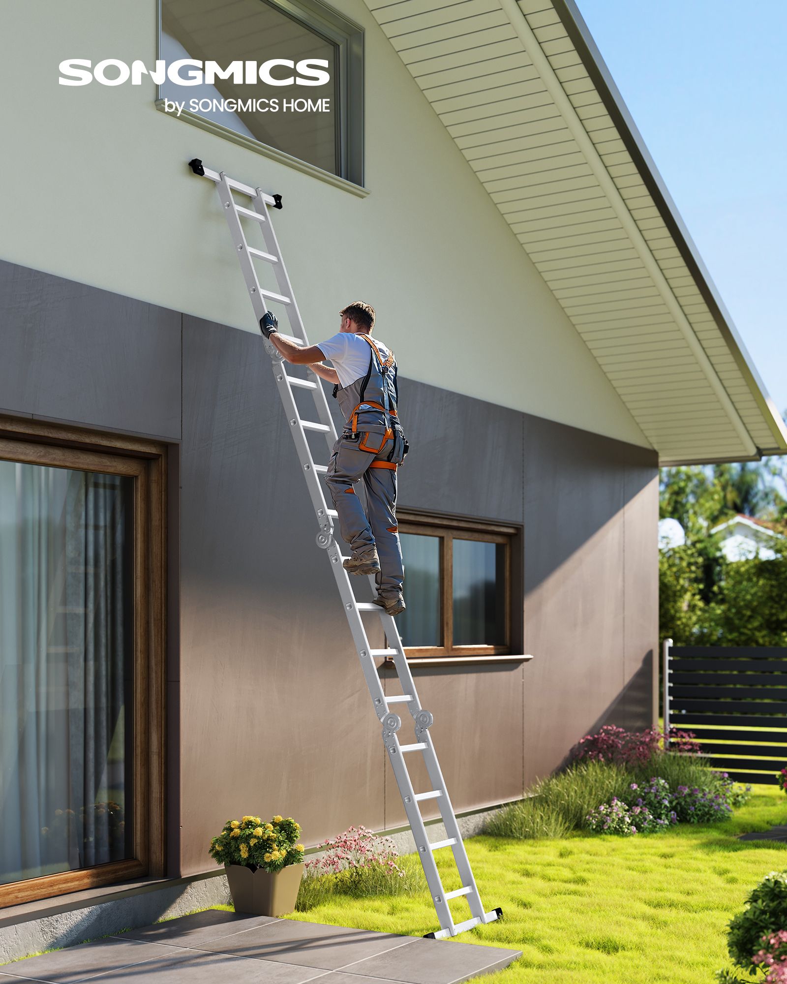 Aluminium ladder – 16 treden – 430 cm – Zilver