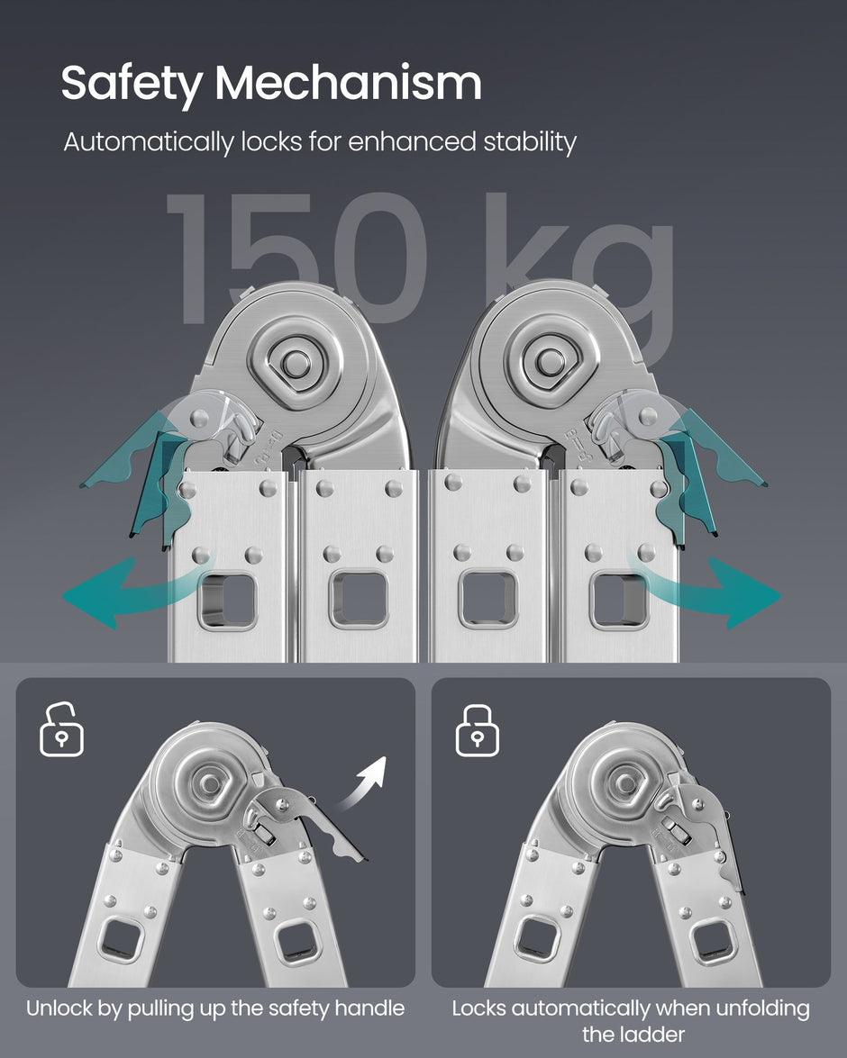 Aluminium ladder – 16 treden – 430 cm – Zilver