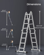 Aluminium ladder – 16 treden – 430 cm – Zilver
