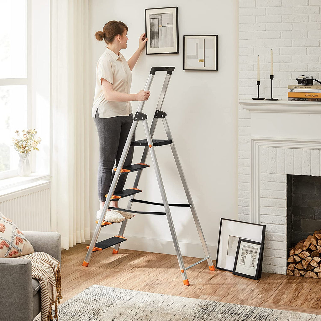 Trapladder - Opvouwbaar - 5 treden - Aluminium - Tot 150 kg