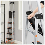 Trapladder - Opvouwbaar - 5 treden - Aluminium - Tot 150 kg