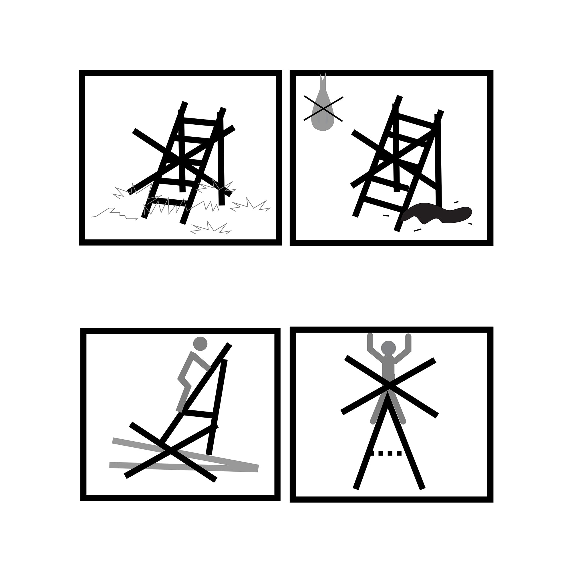 Vouwladder – Antislip en lichtgewicht – Zwart / Oranje / Zilver