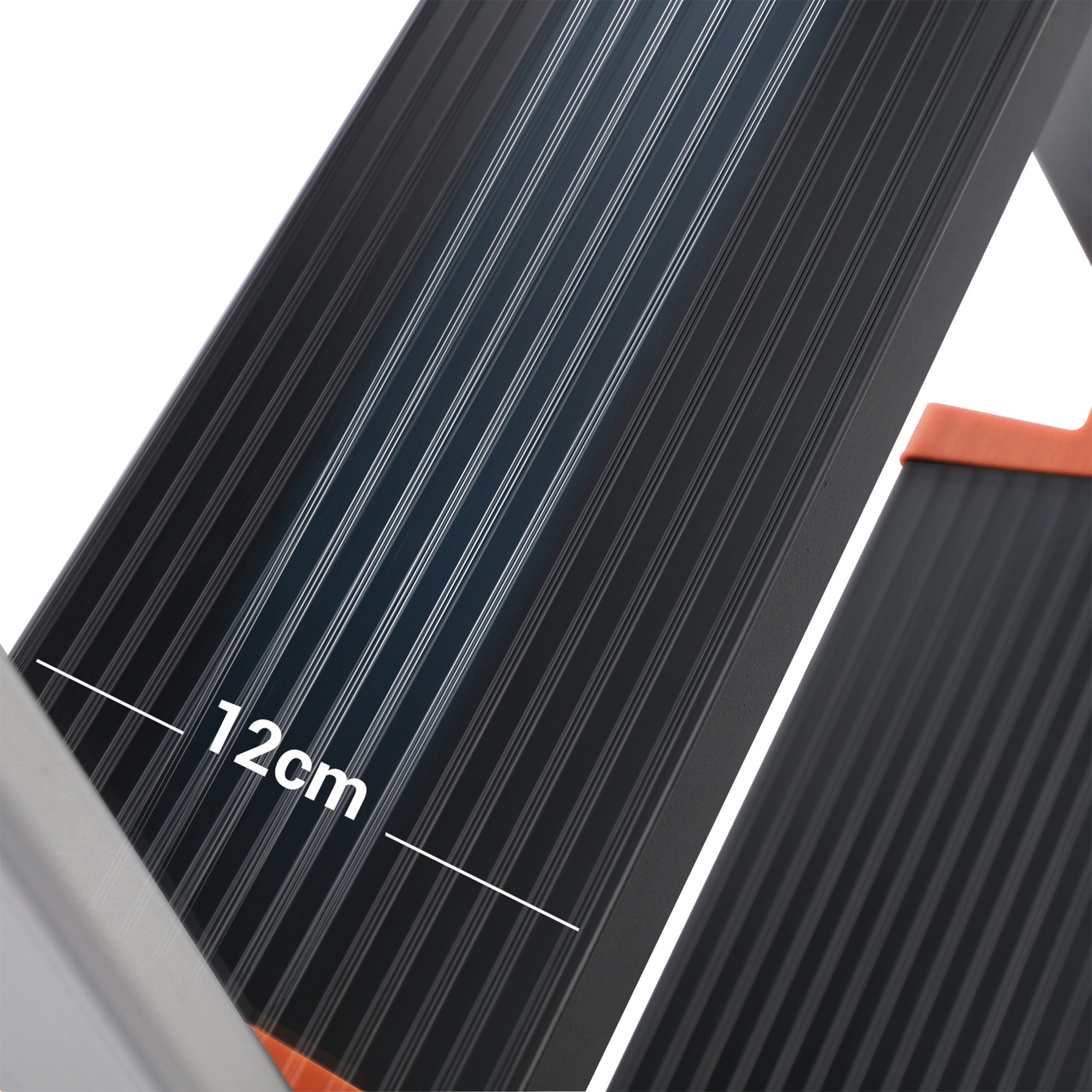 Vouwladder – Antislip en lichtgewicht – Zwart / Oranje / Zilver