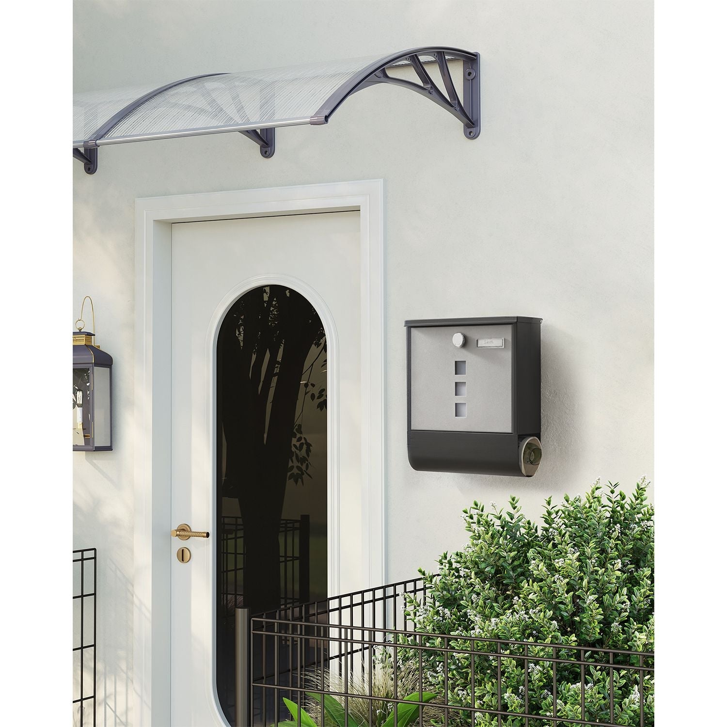 Wandbrievenbus – Met krantenbak en slot – Zwart-Zilver