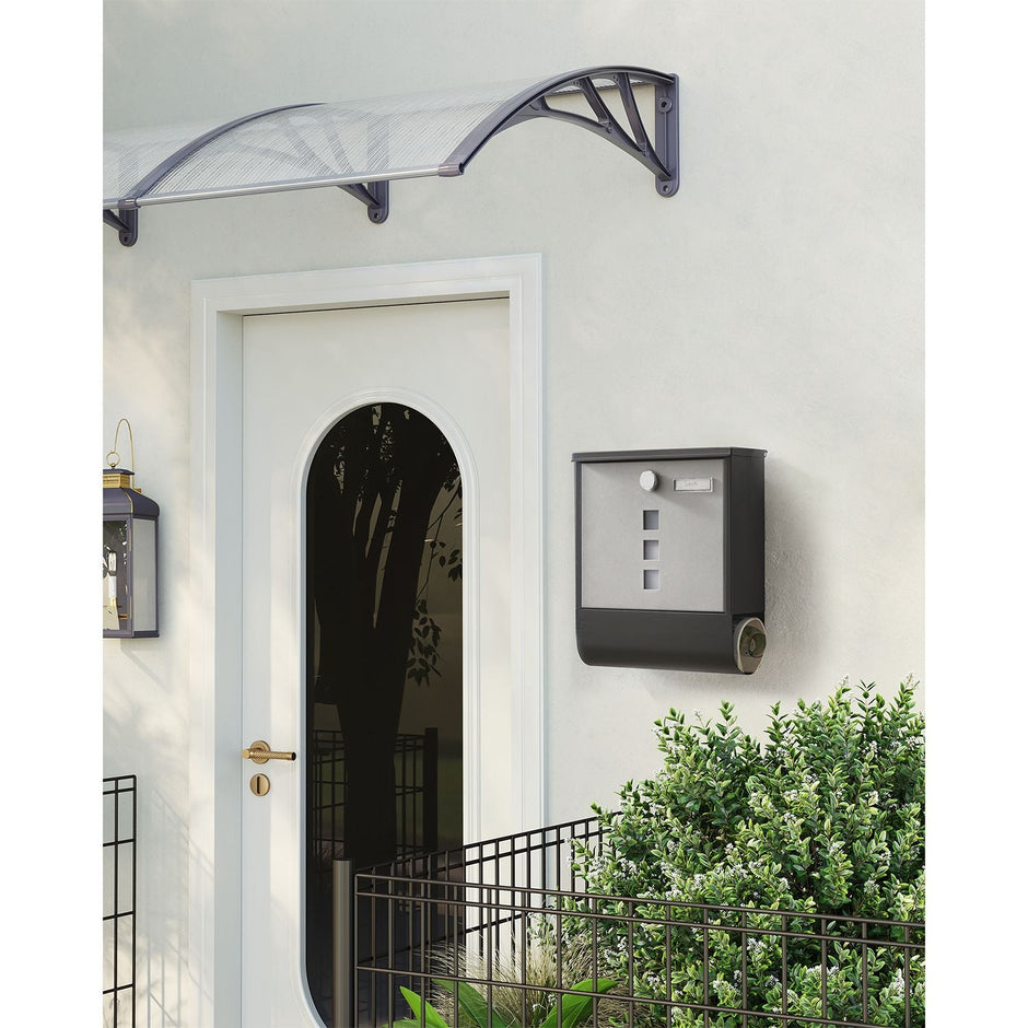 Wandbrievenbus – Met krantenbak en slot – Zwart-Zilver