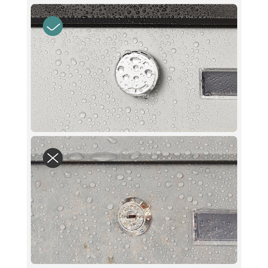 Wandbrievenbus – Met krantenbak en slot – Zwart-Zilver