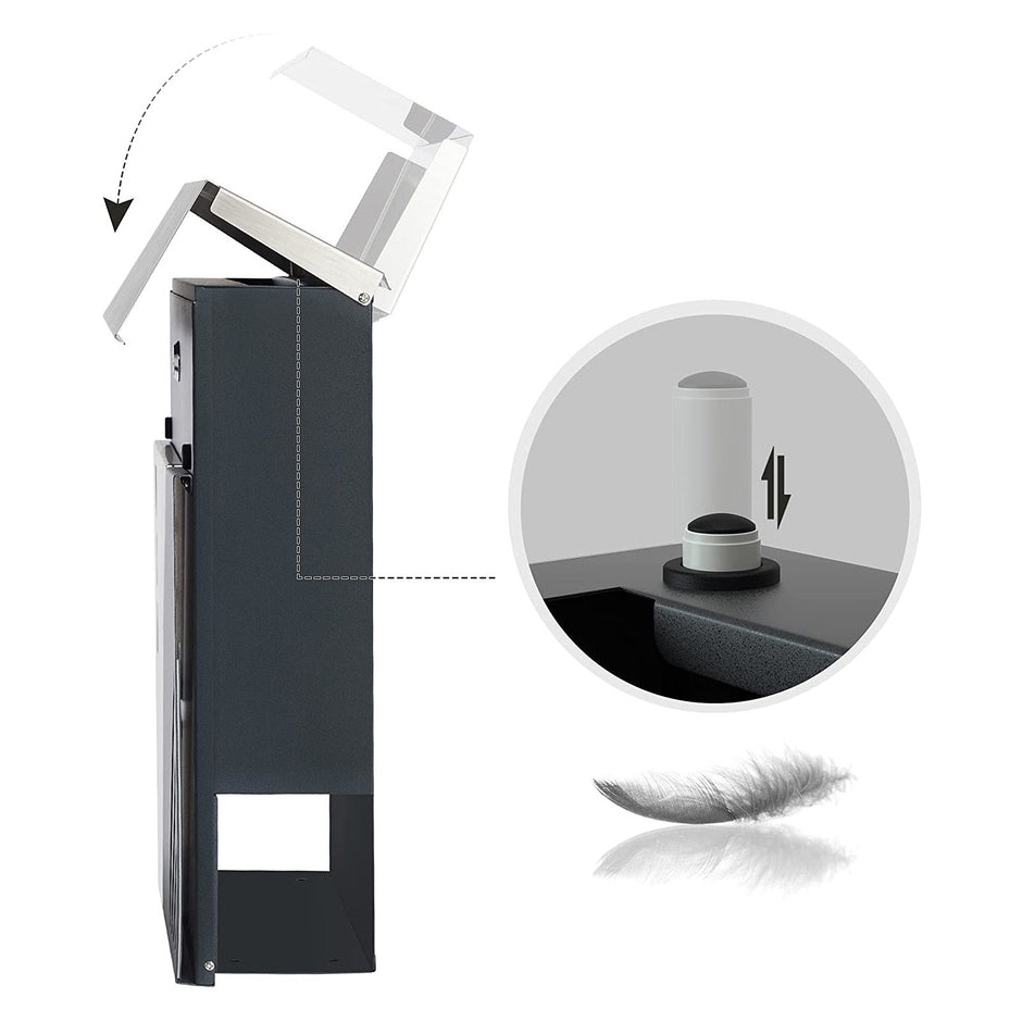 Brievenbus – Met venster – RVS – Zilver / Antraciet