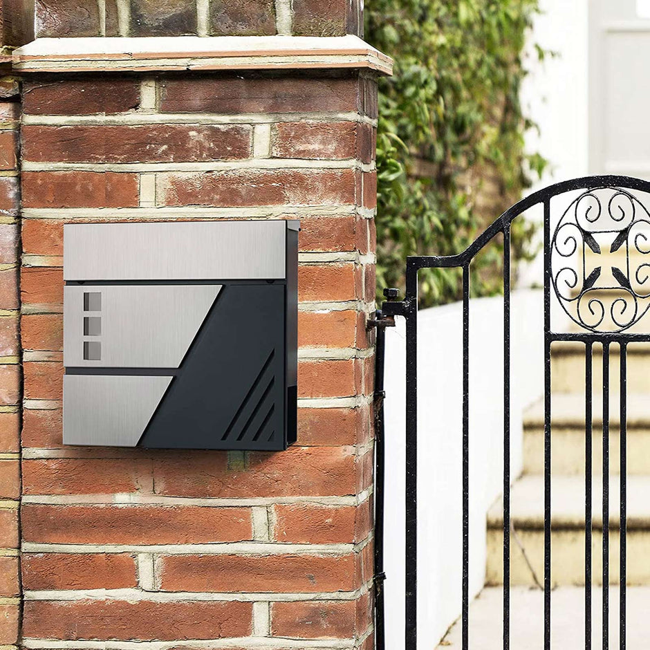 Brievenbus – Met venster – RVS – Zilver / Antraciet