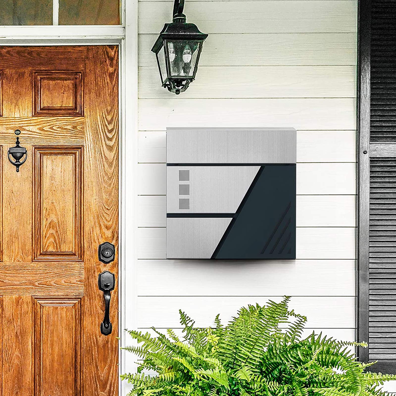 Brievenbus – Met venster – RVS – Zilver / Antraciet