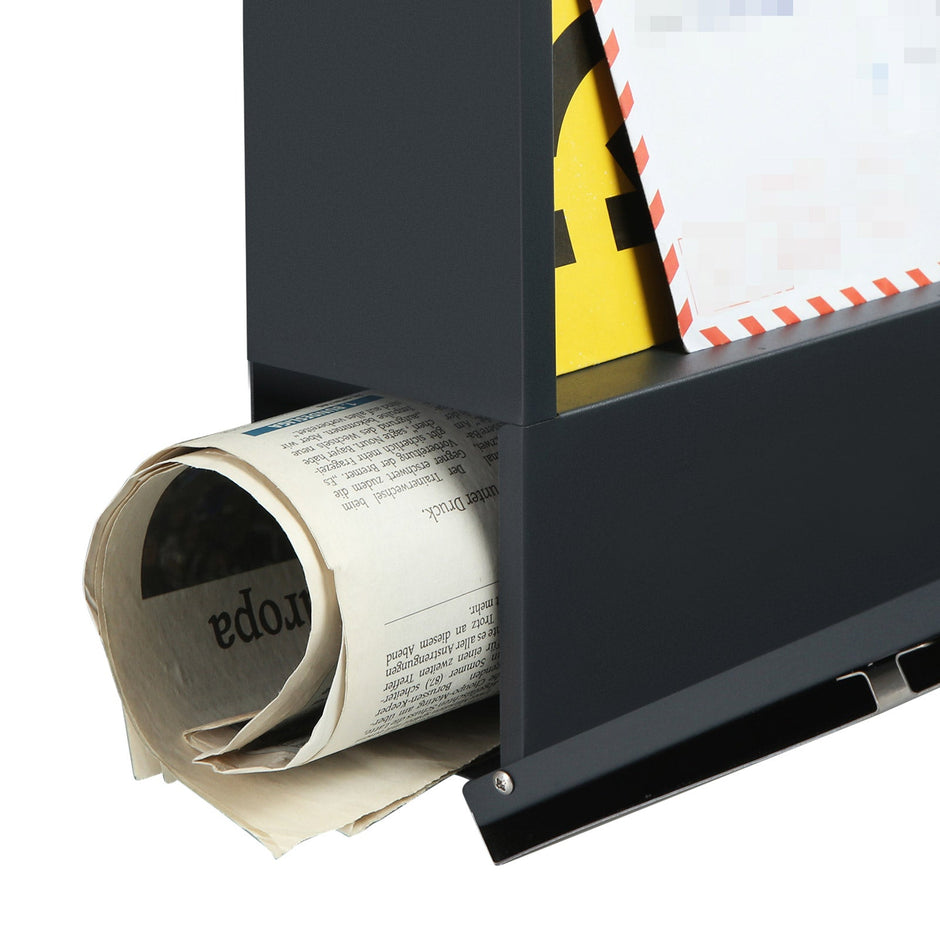 Brievenbus – Afsluitbaar met krantenvak – Modern – Antraciet zilver