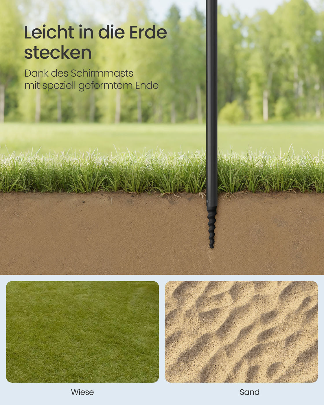 Parasol UPF 50+ – 30° Kantelbaar – Zonder Standaard
