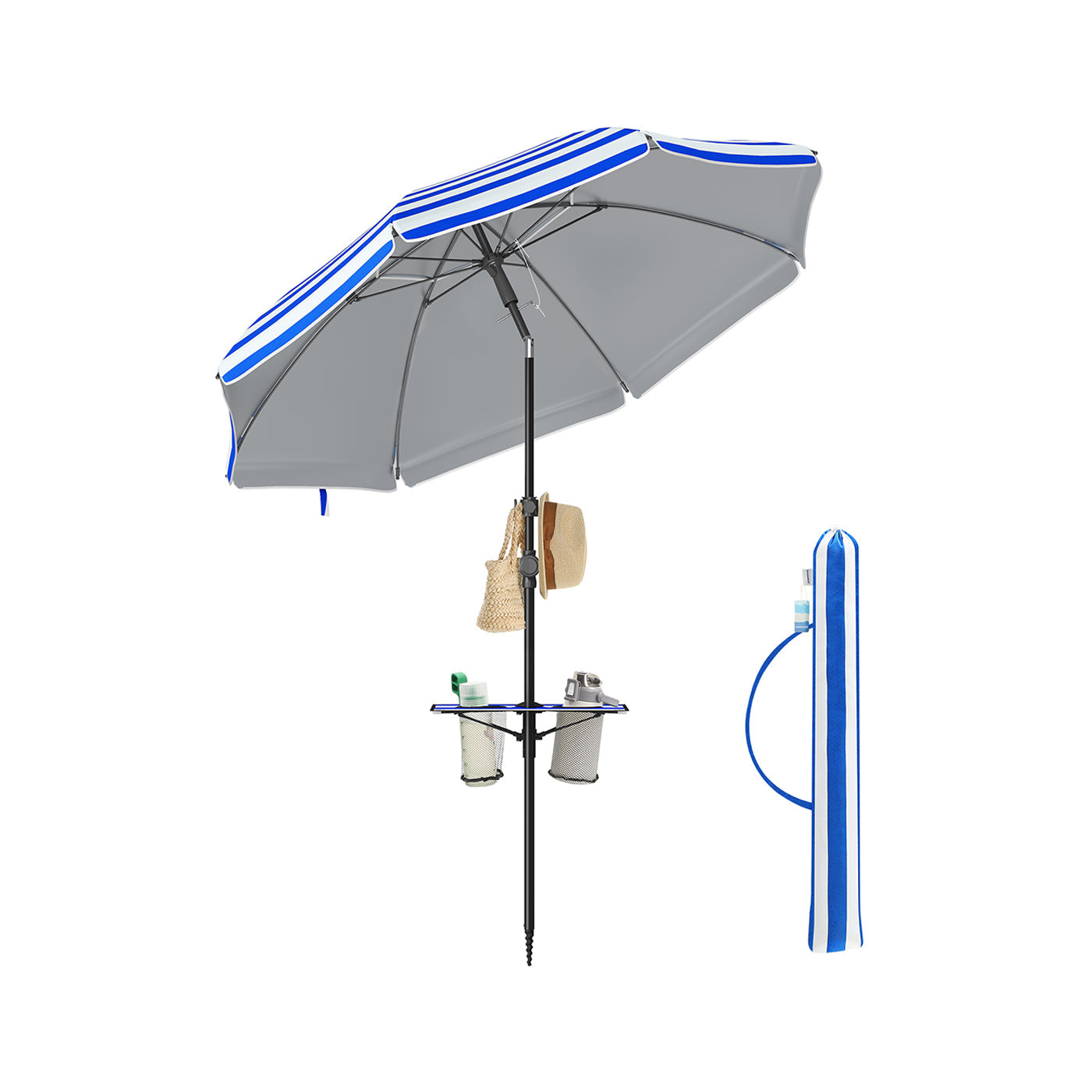 Parasol UPF 50+ – 30° Kantelbaar – Blauw