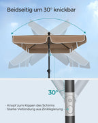 Parasol 200 X 125 Cm Opvouwbaar En In Hoogte Verstelbaar