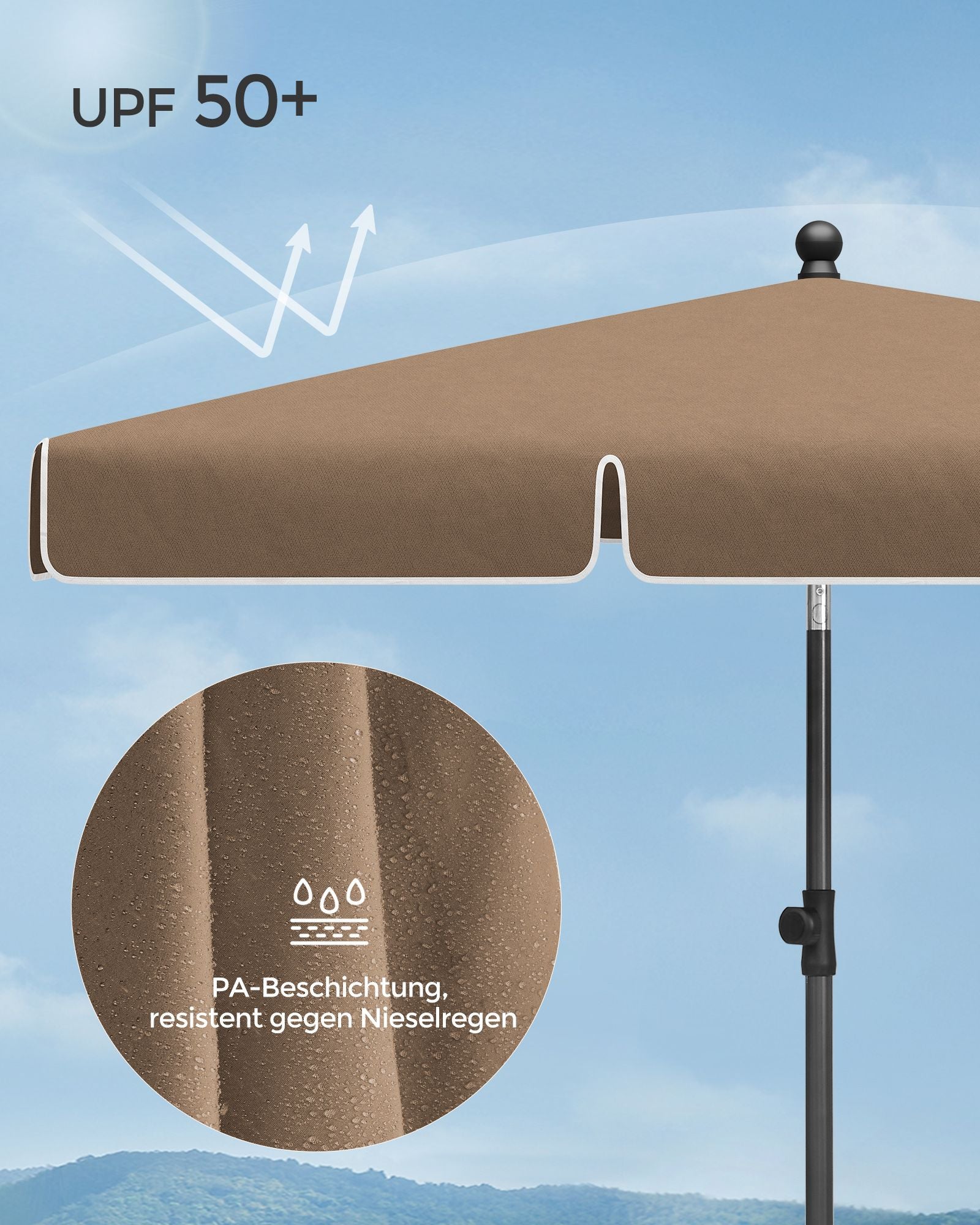 Parasol 200 X 125 Cm Opvouwbaar En In Hoogte Verstelbaar