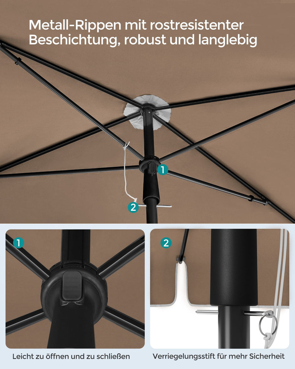Parasol – Opvouwbaar en Verstelbaar – Walnoot Bruin