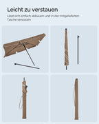 Parasol 200 X 125 Cm Opvouwbaar En In Hoogte Verstelbaar
